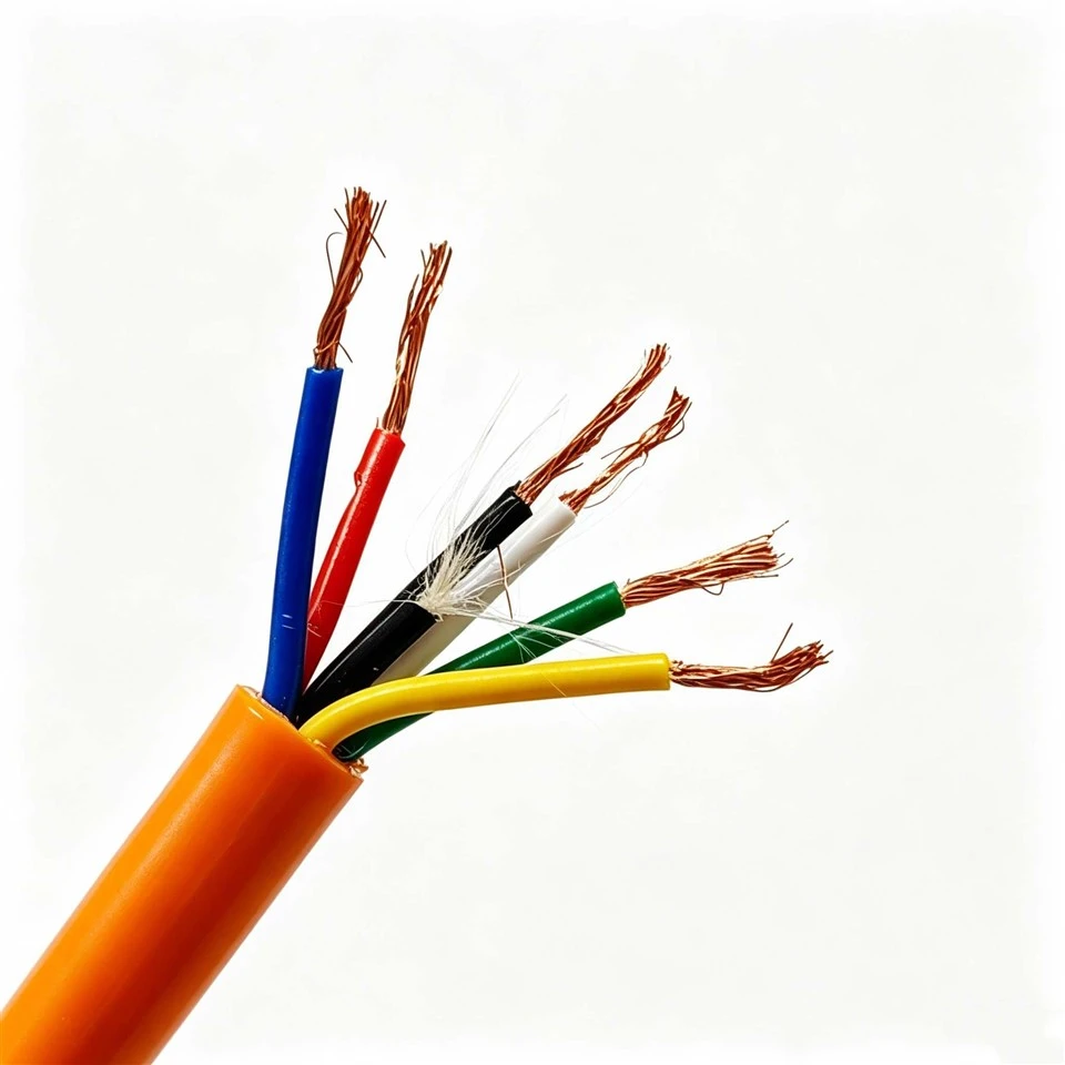 Slitstark 6*1,0 mm² vattentät kabel PE-isolering Orange PUR-jacka bar koppar Vattentät struktur för hydraulik